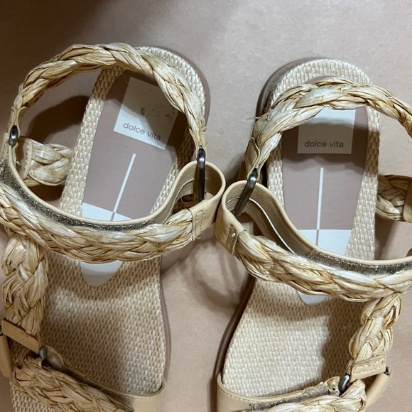 Dolce Vita | Gimra Sandals Light Natural Raffia Braided Platform Sandal Size 8 - Picture 5 of 13
